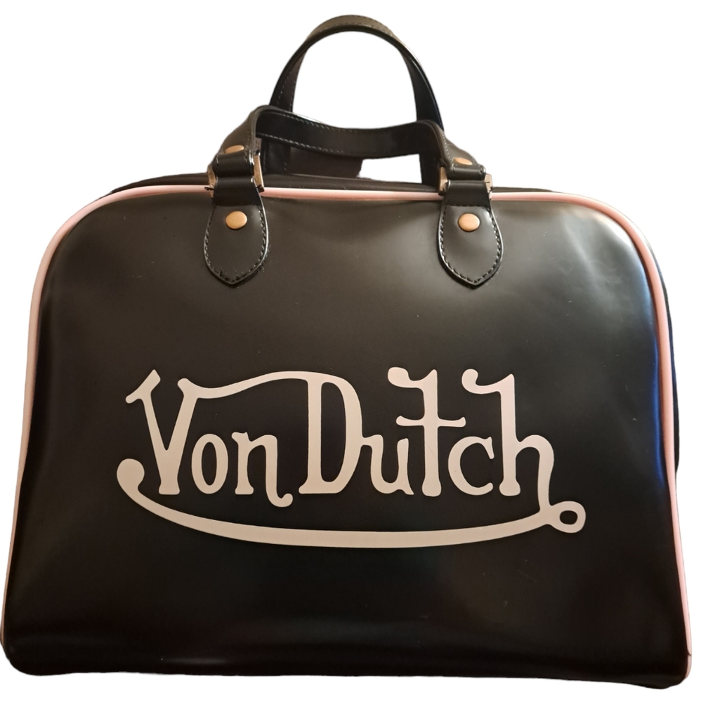 Vintage Y2K Von Dutch Pink And Black Bowling Bag